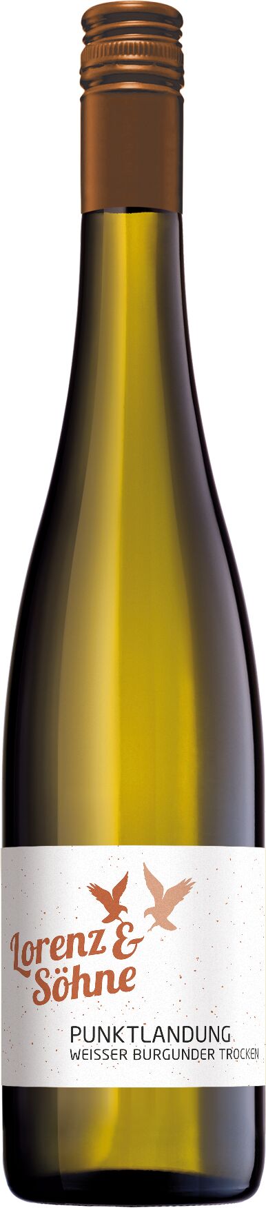 Eine Weinflasche Lorenz Weißburgunder Punktlandung 2022