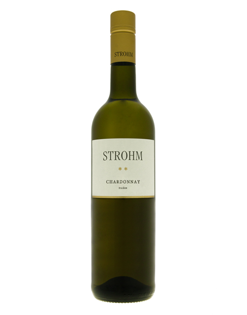 Eine Weinflasche Strohm Chardonnay 2022